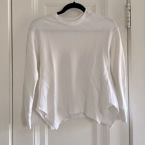 Southcott Bamboo Cotton Blend Long Sleeved Asymmetrical Hem Tee - Size XS